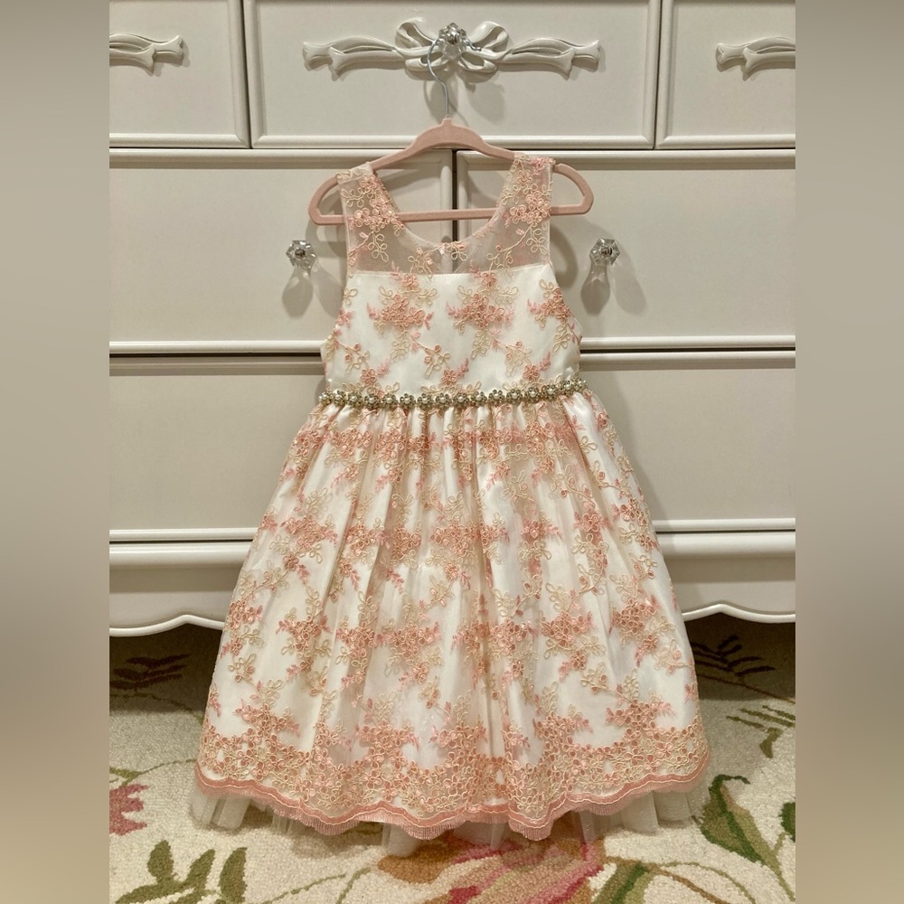 American Princess pink and white birthday dress-Size 4T